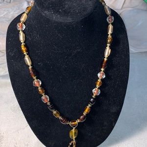 Glass bead necklace 12”